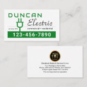 Retro Green Electric Power Plug 名刺 (正面/裏面)