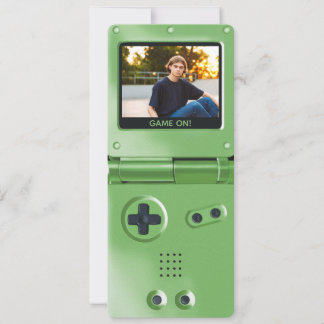 Retro Green Handheld Gaming II Birthday 招待状