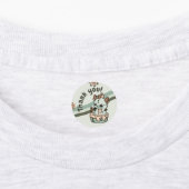 Retro Green Orange Baby Dragon Thank you ラベル (貼付)