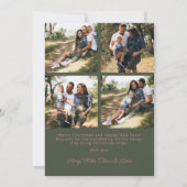 Retro Green & Pink Bow Arch Photo Christmas シーズンカード (裏面)