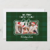 Retro Green Plaid Whimsical Christmas  シーズンカード (正面)