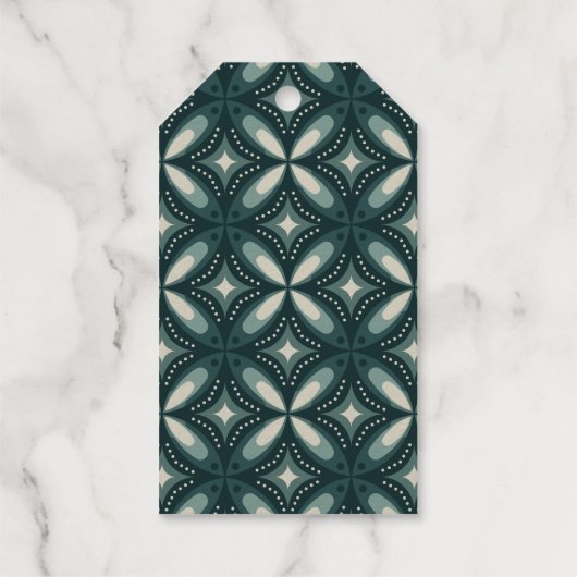 retro green shapes ギフトタグ (裏面)