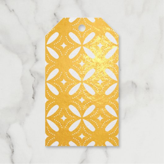 retro green shapes ギフトタグ (正面)