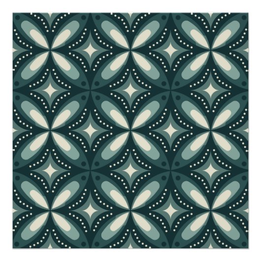 retro green shapes フォトプリント            (正面)