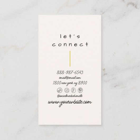 Retro Green Stripes Trendy Modern Funky Fun 名刺 (裏面)