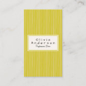 Retro Green Stripes Trendy Modern Funky Fun 名刺 (正面)