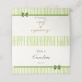 Retro Green Stripes with Meal Preference Table プレイスカード (外部開封)