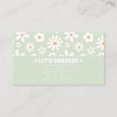 Retro Green White Groovy Floral Boho Unique Trendy 名刺 (裏面)