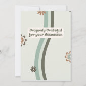 Retro Green Yellow Pastel Baby Dragon Birthday 招待状 (裏面)