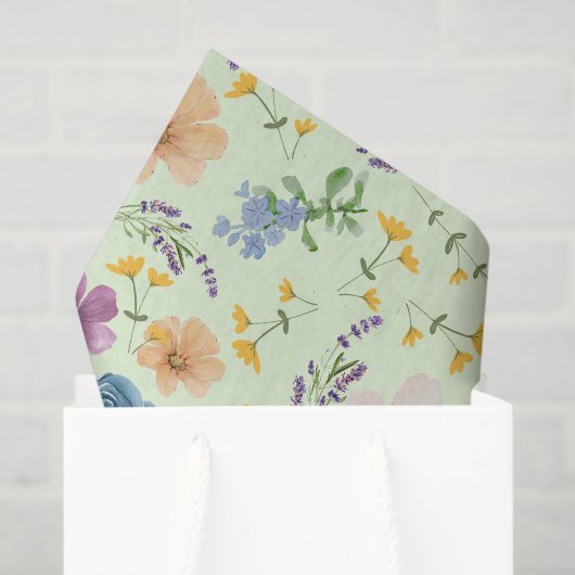 Retro greenery botanical cute decoupage trendy 薄葉紙 (ギフトバッグ)