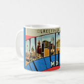 Retro Greeting from Baltimore Mug コーヒーマグカップ (正面左)