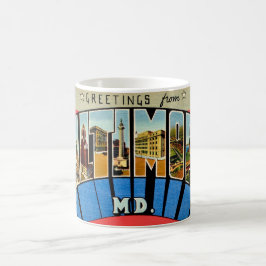 Retro Greeting from Baltimore Mug コーヒーマグカップ