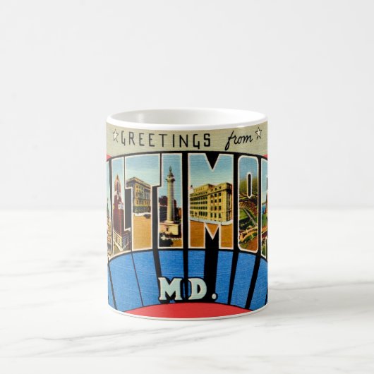 Retro Greeting from Baltimore Mug コーヒーマグカップ (中央)