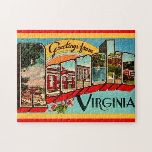 Retro Greetings From Roanoke, VA ジグソーパズル (横)