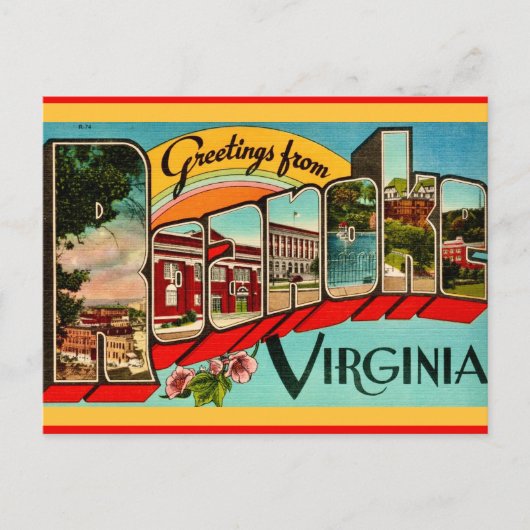 Retro Greetings From Roanoke, VA ポストカード (正面)