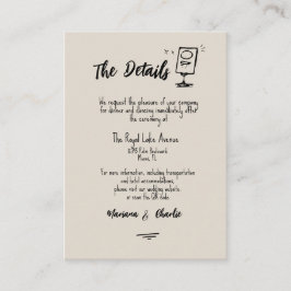 Retro Grey Hand Drawn Illustrated The Details  エンクロージャーカード