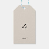 Retro Grey Hand Drawn Illustrated Wedding  ギフトタグ (裏面)