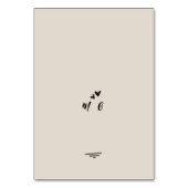 Retro Grey Hand Drawn Illustrated Wedding テーブルナンバー (裏面)