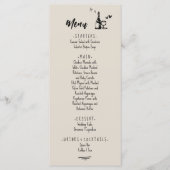 Retro Grey Hand Drawn Illustrated Wedding  メニュー (正面)