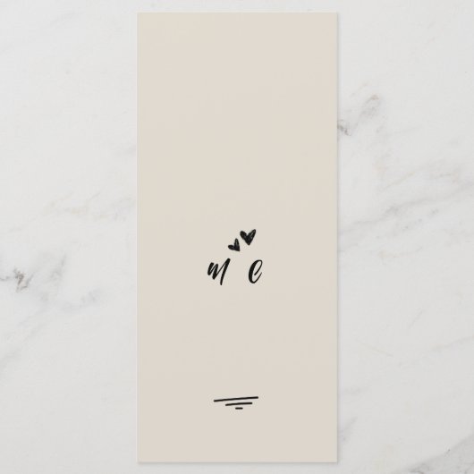 Retro Grey Hand Drawn Illustrated Wedding Timeline メニュー (裏面)