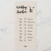 Retro Grey Hand Drawn Illustrated Wedding Timeline メニュー (正面)