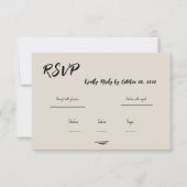 Retro Grey Hand Written Scribble Wedding RSVP  (正面)