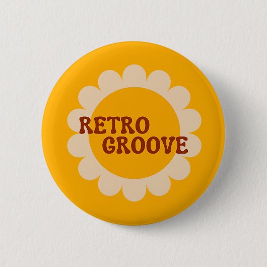 Retro Groove Button 缶バッジ (正面)