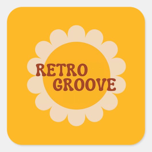 Retro Groove Sticker スクエアシール (正面)