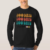 Retro Groovy 100 Days Of School Lightning Bolt Stu Tシャツ (正面)