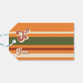 Retro Groovy 1970s Merry Christmas ギフトタグ (裏面横)