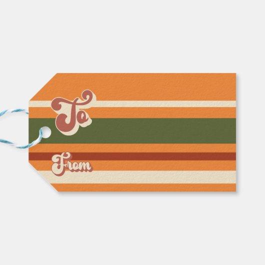 Retro Groovy 1970s Merry Christmas ギフトタグ (裏面横)