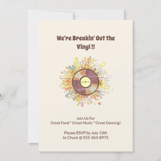 Retro Groovy 60th Birthday Invitation 招待状 (裏面)