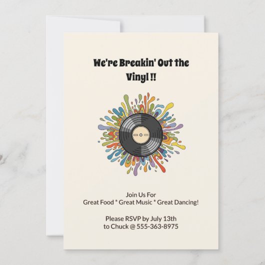 Retro Groovy 60th Birthday Invitation 招待状 (裏面)