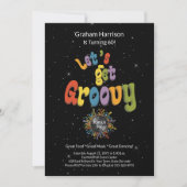 Retro Groovy 60th Birthday Invitation 招待状 (正面)