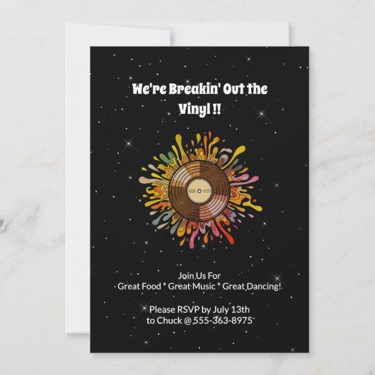 Retro Groovy 60th Birthday Invitation 招待状 (裏面)