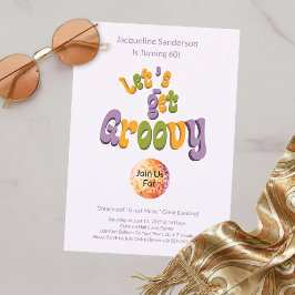 Retro Groovy 60th Birthday Invitation 招待状