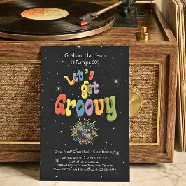 Retro Groovy 60th Birthday Invitation 招待状