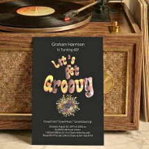 Retro Groovy 60th Birthday Invitation