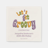 Retro Groovy 60th Birthday Party スタンダードカクテルナプキン (正面)