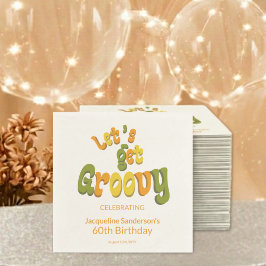 Retro Groovy 60th Birthday Party スタンダードカクテルナプキン