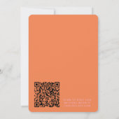 Retro Groovy 70s Pink and Orange QR Code Wedding セーブザデート (裏面)