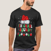 Retro Groovy 7th Grade Squad  Christmas Teacher Li Tシャツ (正面)