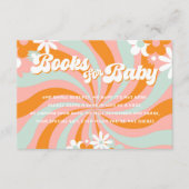 Retro Groovy Baby Shower Books for Baby エンクロージャーカード (正面)