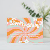 Retro Groovy Baby Shower Books for Baby エンクロージャーカード (スタンド正面)