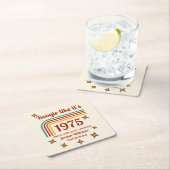 Retro Groovy Boogie Simple Dance 50th Birthday スクエアペーパーコースター (インサイチュ)