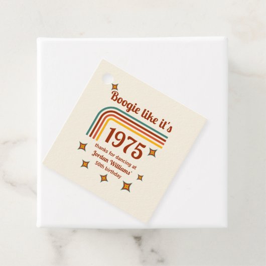 Retro Groovy Boogie Simple Dance 50th Birthday フェイバータグ (インサイチュ)