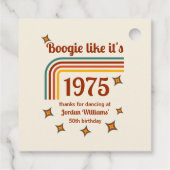 Retro Groovy Boogie Simple Dance 50th Birthday フェイバータグ (裏面)