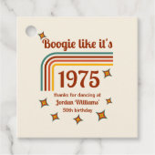Retro Groovy Boogie Simple Dance 50th Birthday フェイバータグ (正面)