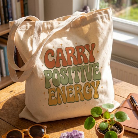 Retro Groovy Carry Positive Energy Tote Bag トートバッグ