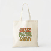 Retro Groovy Carry Positive Energy Tote Bag トートバッグ (正面)